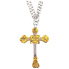 Keum-Boo 24 Karat Gold and Sterling Silver Cross Pendant