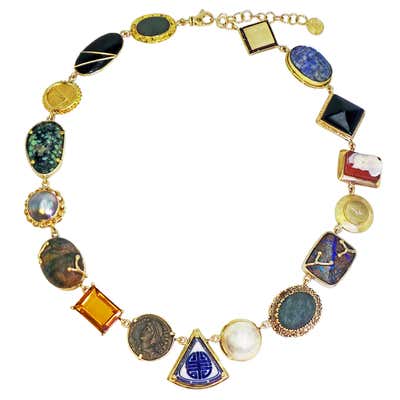 Multi-Gemstone, Vintage Pendant and Ancient Coin