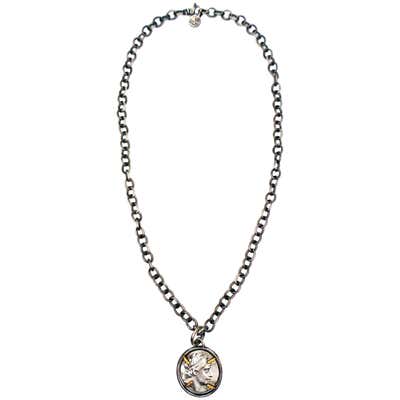 Ancient Greek Tetradrachm Silver Coin Reversible Pendant on Chain Necklace